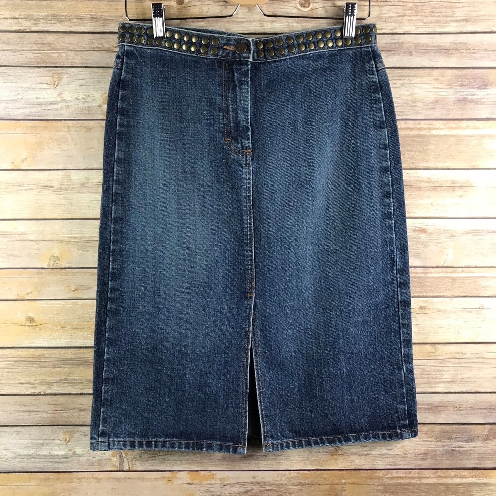 J. Crew Studded Denim Pencil Skirt ✨